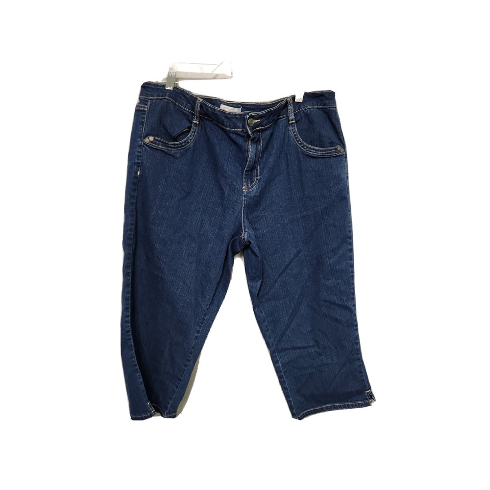 Jeans ‎ Living Planet Women's Size 18w Cropped Capri Jeans Size Blue Denim EUC